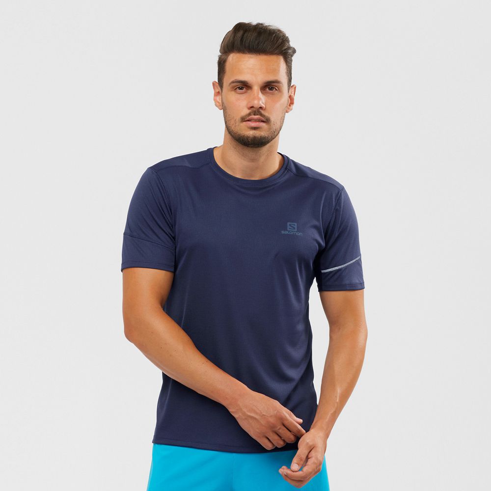 Salomon Israel AGILE - Mens Tops - Navy (TJBL-71305)